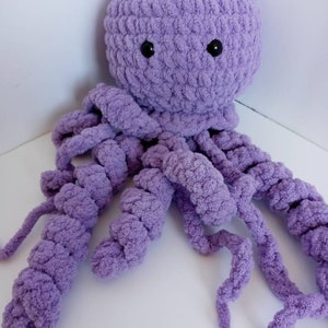 Lavender Crochet Octopus Stuffed Animal, purple Jellyfish Amigurimi, toddler toys, baby shower gift