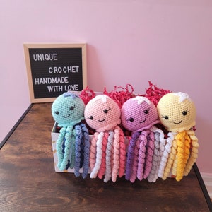 Christmas gift, Gifts for, Crochet Octopus, Amigurumi Jellyfish, Under the Sea, Mermaid Nursery Decor Gift for Premature Baby, Baby Octopus