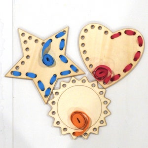 Shape Lacing Pictures | Shapes | Shape Lacing Puzzle | Fine Motor | Montessori Learning Wooden Toy I Educational Games I Educational Toys