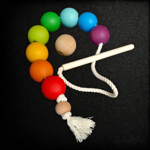 Wood Lacing Toy set,rainbow sorting gift,threading toy wooden,travel toys ideas-Montessori Baby Kids Learning Toys,open ended toddler toys