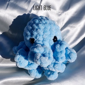 Velvet Fluffy Mini Amigurumi Crochet Octopus Toy Plushie