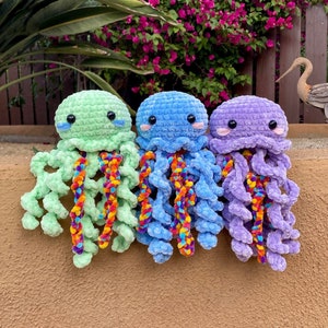 Custom Crochet Jellyfish Plushie | Soft Crochet Amigurumi Jellyfish | Handmade | Made to Order | NEW Colors!