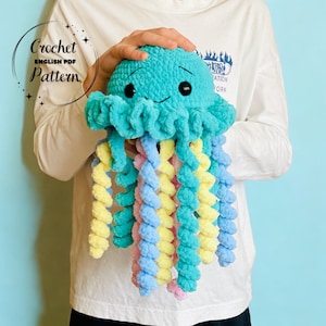 Crochet Jellyfish Pattern, DIY crochet ocean animals, Crochet amigurumi toy, English Pattern PDF, Baby shower Jellyfish, Christmas gift
