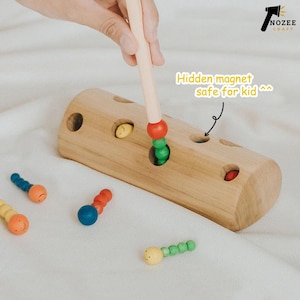 Montessori worm fishing toy set