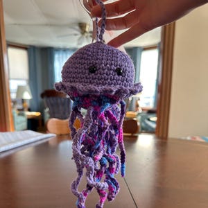 Jellyfish plushie, crochet jellyfish, purple jellyfish